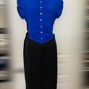 NW0T - CACHE blue end black dress size 10